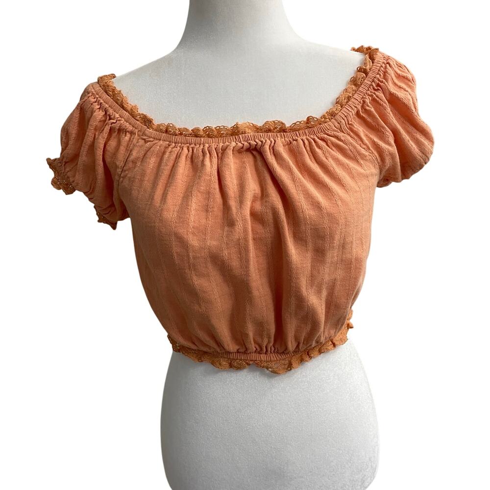 American Eagle Women's  Crop Lace Trim Top Size XS